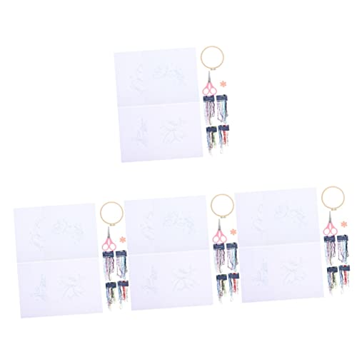 COHEALI 4 Sätze Kreuzstich-Bild zum Aufhängen Material zum Sticken DIY stickerei versorgung Handstickerei-Kits DIY Handarbeits-Set Stickset für Anfänger professionelles Nähset Polyester von COHEALI