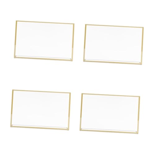 COHEALI 4 Sätze Schilderständer Schilderhalter Mit Schräger Rückseite Schilderhalter Speichern Inhaber Der Tischnummer Flyerhalter Mit Goldenem Rahmen Transparent Acryl 6 Stück * 4 von COHEALI