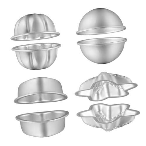 COHEALI 4 Set Badesalzkugel Backen Aluminiumlegierung Bad DIY Backwerkzeug Kuchenbacken Badeformen Silber von COHEALI