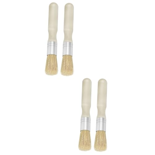 COHEALI 4 Stück Acrylpinsel acrylharz acrylklötzchen zeichnen zubehör kalanchoe Paintbrush Pinsel mit Ölflecken Schablonenfarbe Pinsel für Ölfarbe Werkzeug Bürste Ölpinsel Bambus Beige von COHEALI