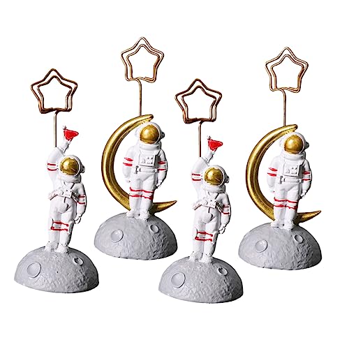 COHEALI 4 Stück Astronauten-visitenkartenhalter Fotohalter Aus Draht Wohnaccessoires Dekorativer Memohalter Cartoon-fotohalter-clip Desktop-astronauten-ornament Desktop-dekor Colorful Harz von COHEALI