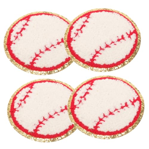 COHEALI 4 Stück Baseball-Bügeltuch-Aufnäher Sport-Applikationsaufnäher dekorative Patches wohnungseinrichtung wohnungsdeko abriebfeste Hutaufnäher Aufnäher für Kleidung Polyesterfaden von COHEALI