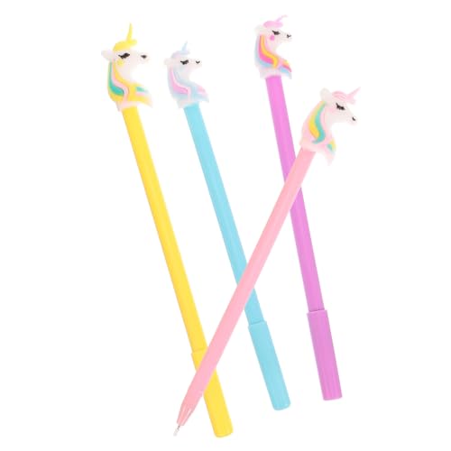 COHEALI 4 Stück Einhorn Lichtstift Stifte aufleuchten Cartoon-Tier-Schreibstifte Kawaii-Stift einhorn stift einhorn kugelschreiber entzückendes stationäres Cartoon-Schreibstift Plastik von COHEALI