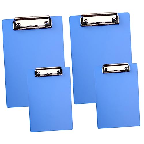 COHEALI 4 Stück Mappe write board büromaterial Schreibbrett Büroklammerbrett Schreibblock-Profilclips Klemmbrett-Menühalter Bleistiftskizze Handstütze Prüfungspapier Basis Metall Blue von COHEALI