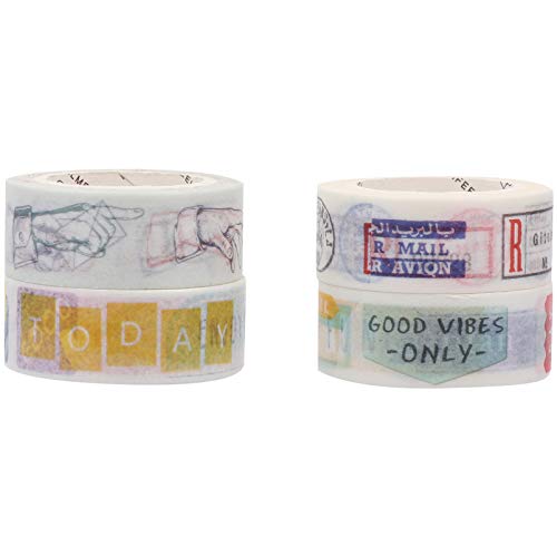 COHEALI 4 Stück Washi-tape Dekoratives Washi-klebeband Washi Tape Zum Verpacken Von Geschenken Dekoratives Bastelband Buntes Abdeckband Scrapbooking Washi Tape Farbband Japanisches Papier von COHEALI