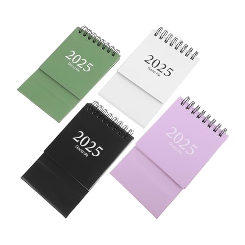 COHEALI 4 Teiliges Set Mini Desktop Kalender Staffelei Kalender 2025 Tischkalender Zum Stehen Flip Kalender 2024 Flip Kalender 2025 Kleiner Desktop Kalender Kreativer Kalender Dekor von COHEALI