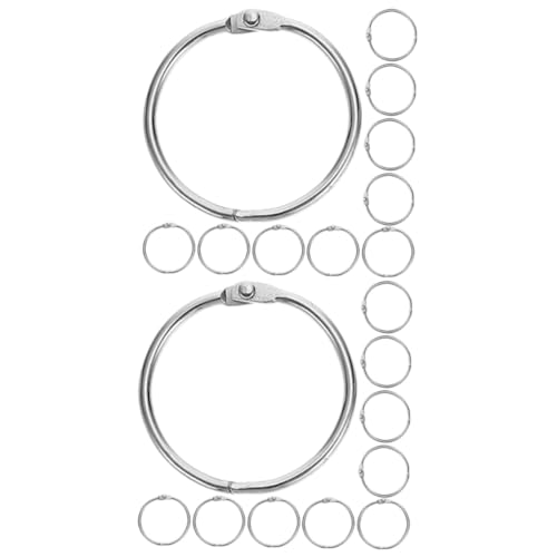 COHEALI 40 Stk Ringbuch-Ring flexible Buchringe Binderinge für DIY runde Clipringe aktivitätsringe ringbinder Schlüsselringe Schlüsselring-Clips Notebook-Ring selber machen Metall Silver von COHEALI