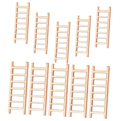 COHEALI 40 Stück Holztreppen Puppenhaus Leiter Winzige Leiter Miniatur Leiter Dekor Mikro Landschaftsleiter DIY Foto Requisiten Mini Gartenleitern Mini Miniatur Leitern von COHEALI