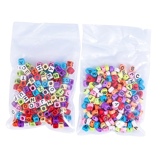 COHEALI 400 Stück Buchstabenperlen Alphabet-würfelperlen Alphabetperlen Für Kinder Kreatives Diy-perlenzubehör Halskette Perlen Mini-perlen Edelstein Armbänder Formperlen Harz Colorful von COHEALI