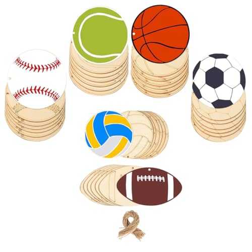 COHEALI 42 Sets Sport Party Set Rugby Ball Basketball Spielzeug Decoupage Papier Baseball Dekorationen Sportball Ausschnitte Graffiti Chips DIY Graffiti Chip Handgefertigte von COHEALI