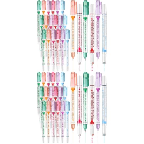 COHEALI 48 Stk Doppelseitiger Textmarker Schnell Kurven-textmarker Doppelendiger Textmarker Curve-highlighter-marker Textmarker Mit Spitzen Textmarker in Verschiedenen Farben Plastik von COHEALI