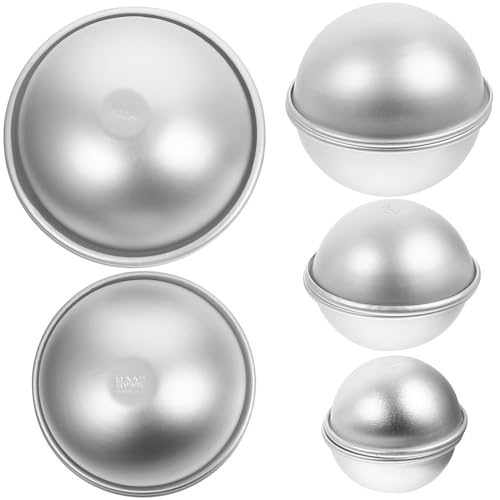 COHEALI 5 Paare Badekugel Form runde Kuchenformen Formen zum Basteln von Kerzen Schokoladenformen cupcake backform kuchenformen set küche DIY form DIY Bastelform Aluminiumlegierung Silver von COHEALI