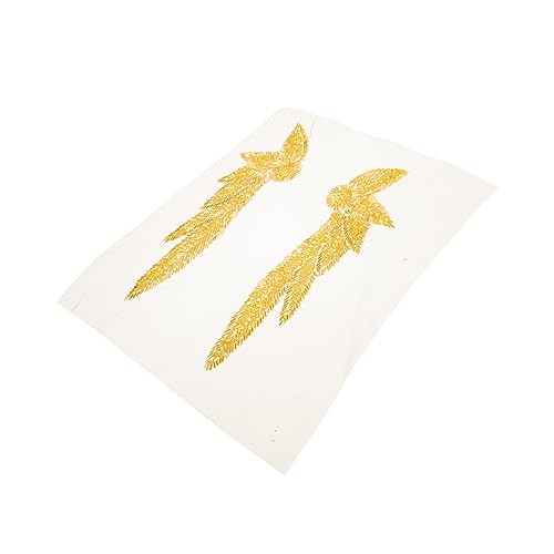 COHEALI 5 Paare Rohrperlenflügel one piece kleidung sticken hochzeitshaarschmuk Hüftgurt-Patches Hochzeitskleidergürtel mit Strass Flicken aufnähen dekorative Applikationen Glas Golden von COHEALI