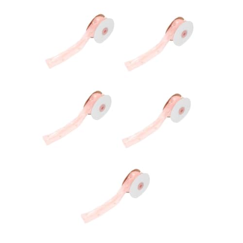 COHEALI 5 Rollen Bandschleife Haarspangenband Selber Machen Diy-band Für Kopfbedeckungen Durchsichtiges Chiffonband Kopfschmuckband Selber Machen Party-diy-band Diy Bastelband Rosa Satin- von COHEALI