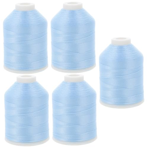 COHEALI 5 Rollen Leuchtendes Stickgarn Koryphäe Stickgarn Nähgarn Selber Machen Nähfaden Für Den Täglichen Gebrauch Gehäkelte Kleidung Nähzubehör Praktischer Nähfaden Nähen Blue Polyester von COHEALI