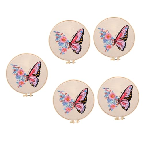 COHEALI 5 Sätze Schmetterling Kreuzstich Stickübungszubehör Stickerei-DIY-Kit Stickwerkzeugsatz Handstickset embroidery kit wandverkleidung Kreuzstich-Set Stickmaterial-Set Polyester von COHEALI