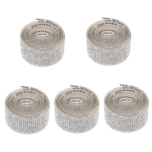 COHEALI 5 Sätze Selbstklebender Strassstreifen Hochzeitsdeko Wedding Decoration Selbstklebendes Strassband Silberband Bastelbedarf Selbstklebendes Diamantband Strasssteine 3 Rollen * 5 von COHEALI