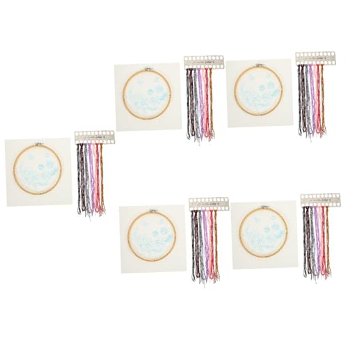 COHEALI 5 Sätze Stickerei-Kit embroidery set Stickset für Anfänger Blumen-Nähpaket Basteln für Erwachsene Blumen-Nähset Pflanzen-Kit Blumen-Kit Stickzubehör Nähpaket für Anfänger Plastik von COHEALI