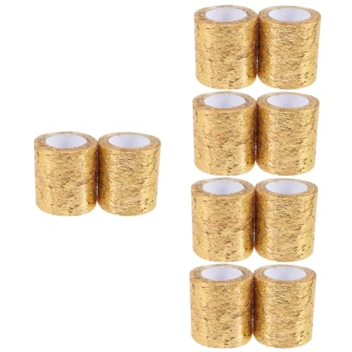 COHEALI 5 Sätze Tüll Für Heimwerker Weihnachtsdeko Christmas Decorations Stoff Tüll Spule Tüll Für Die Schleifenherstellung Tüll Zum Verpacken Von Blumen Mesh-tüllband Golden 2 Rollen * 5 von COHEALI