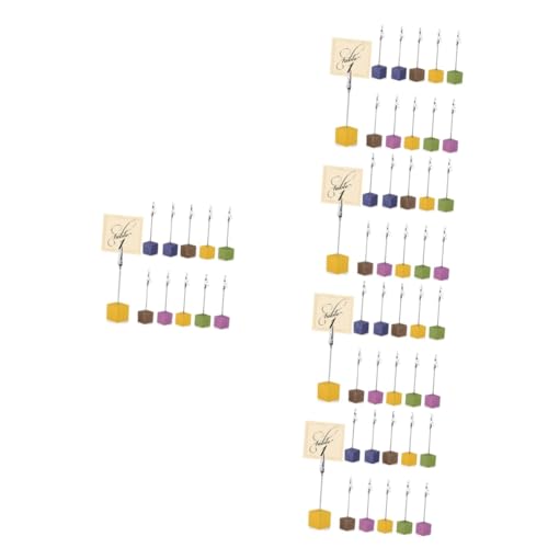 COHEALI 50 Stück Notizordner Fotocliphalter Aus Holz Tragbare Kartenclips Reliefdruckwalze Tragbarer Schreibtisch Bilderrahmen Stehen Halterständer Aus Holz Nummernschild Hölzern Kasten von COHEALI