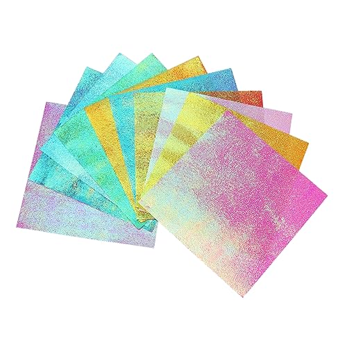 COHEALI 50 Stück Papier falten schillerndes Papier Bastelpapier roségoldenes Seidenpapier feuille glänzendes Papier Farbpapier für Kinder Konstruktionspapier farbiges Papier buntes Papier von COHEALI