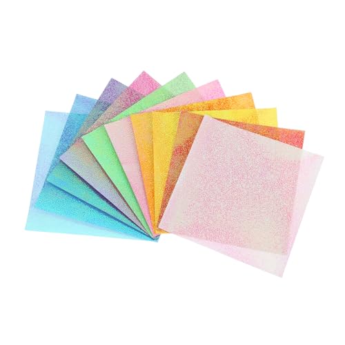 COHEALI 50 Stück Perlmuttfarbenes Handgemachtes Origami Diy-papier Basteln Origami-papiermasse Glitzerndes Seidenpapier Einfaches Faltpapier Origami Papier Selber Machen Bastelpapier Mylar von COHEALI