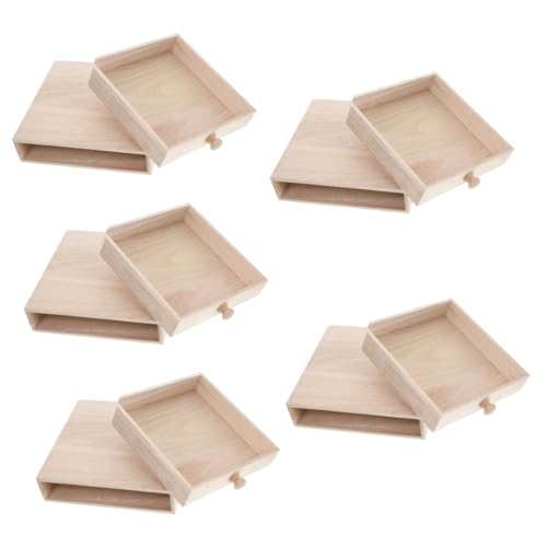 COHEALI 5Er-Box Teebox Geschenkbox Organizer-Schublade Bastelkoffer-Organizer Windeltasche antikes Dekor storage boxes aufbwahrungs-box Zigarrenkisten leer aus Holz Teebeutel-Organizer von COHEALI