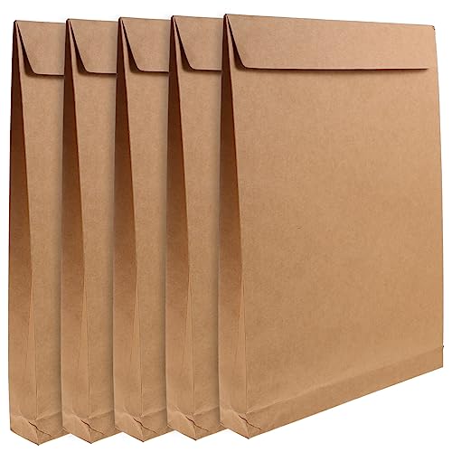 COHEALI 5St Dokumententasche aus Kraftpapier Briefumschlag Aktentasche Einzelhandelstaschen aus Kraft dokumententaschen dokumenten tasche kleine Papiertüten Kraftpapiertüten Light Brown von COHEALI