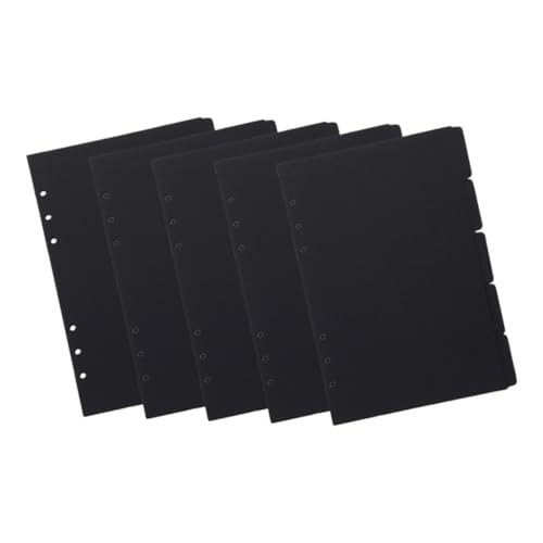 COHEALI 5St Haftnotizen-Tabs ordner trenner ordnertrenner ordner trennstreifen Seitenmarkierungen a5 Ordnerteiler Notizblock-Trennlaschen Teiler Haftnotizen A5 6-Ringbuch Papier Black von COHEALI