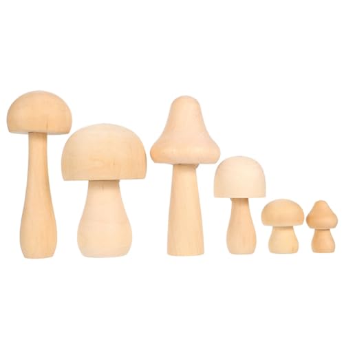 COHEALI 5St Mini-Pilz aus Holz Pilz malen Kinder leerer Handwerkspilz Pilze Dekor Mini-Pilz-Ornamente bastelzeug bescherung malerstaffelei Graffiti Holzpilz Pilze selber basteln hölzern von COHEALI