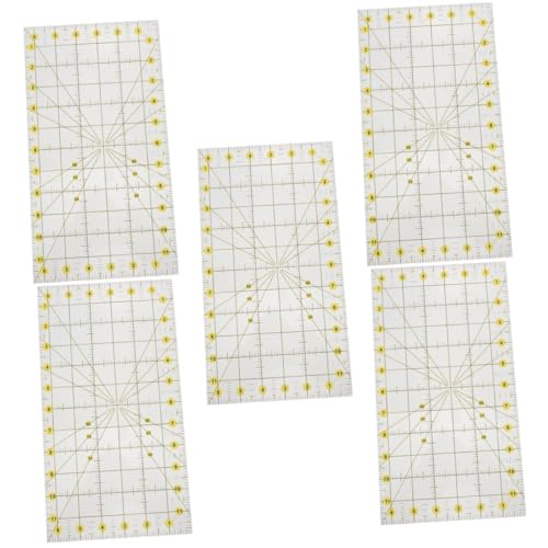 COHEALI 5St Patchwork-Schneidelineal Nählineal Patchwork-Lineal zum Selbermachen sewing ruler nähwerkzeug Patchwork Lineale selber machen Quiltlineal für Stoff Acryl Transparent von COHEALI