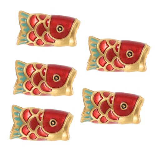 COHEALI 5St Rotes Fischfischrohrzubehör Fisch-Armband-Charms Meerestiere Anhänger goldene Fischanhänger Schmuckperlen Schmuckzubehör Legierungsanhänger selber machen Armband Spacer Charms von COHEALI