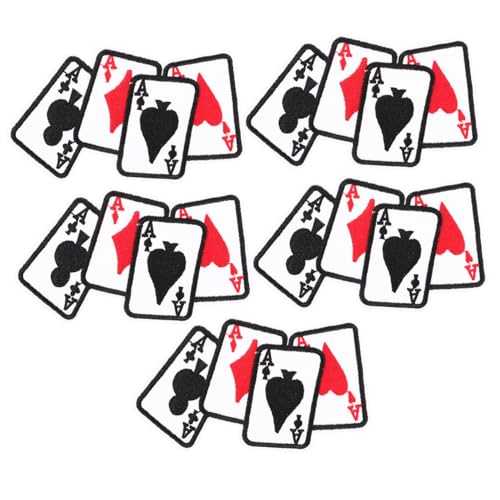 COHEALI 5st Poker-patch Kleidungsflicken Kleid-stickerei-patch Poker-kleideraufnäher Kleidungs-patch-ornamente Hemdapplikationen Kleiderstickerei Cartoon-kleidungsaufnäher Flecken Stoff von COHEALI