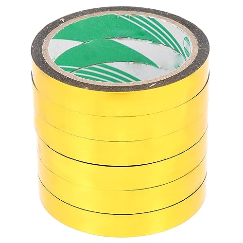 COHEALI 6 Rollen Goldenes Briefpapierband DIY-Washi Geschenkband bastelzeug bastelmaterial selbstklebendes Washi-Tape metallisches Spiegelwickelband Metallisiertes Polyesterfolienmaterial von COHEALI