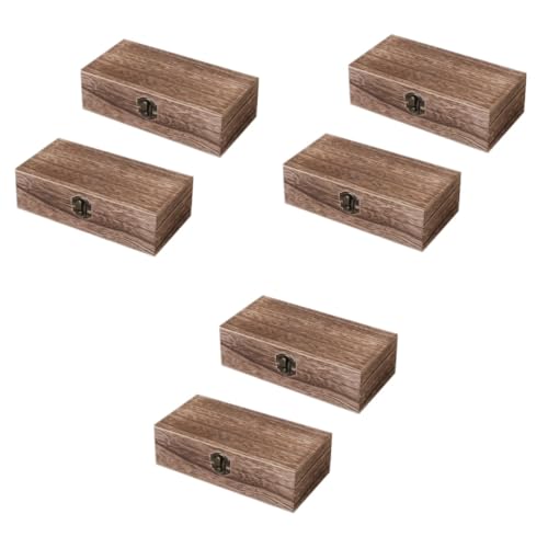 COHEALI 6 Stk Holzkasten schmuckkästchen storage boxes box für schmuck schmuckkasten ablagekasten Schmuck-Organizer-Fach Schmuckorganisator für Halsketten antikes Dekor Mini-Schatztruhe von COHEALI