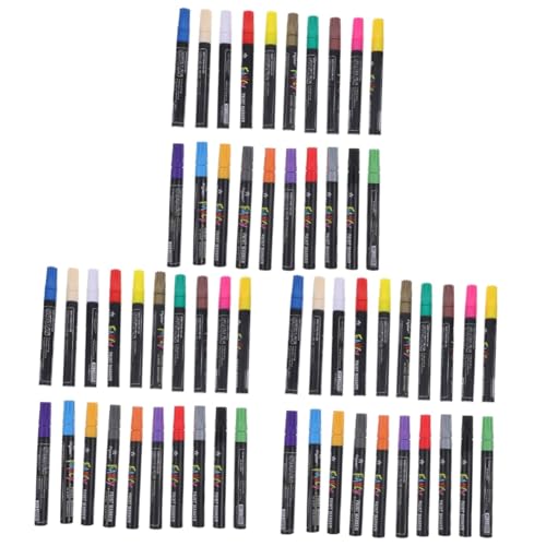 COHEALI 60 Stk Schnell trocknender Lackstift Marker für Leinwandfarbe Malstifte für Acrylstifte Acrylfarben-Marker Malwerkzeug Farbstifte Farbmarkierungen Ölstift Aluminiumstange von COHEALI