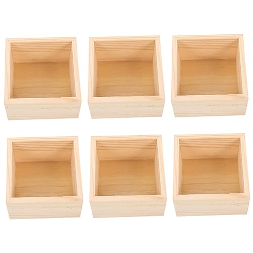 COHEALI 6Er-Box aus Holz ohne Deckel Schmuck-Organizer-Fach kleine storage boxes aufbwahrungs-box Holzbox Schmuckschatullen aus Holz Geschenkboxen aus Holz von COHEALI