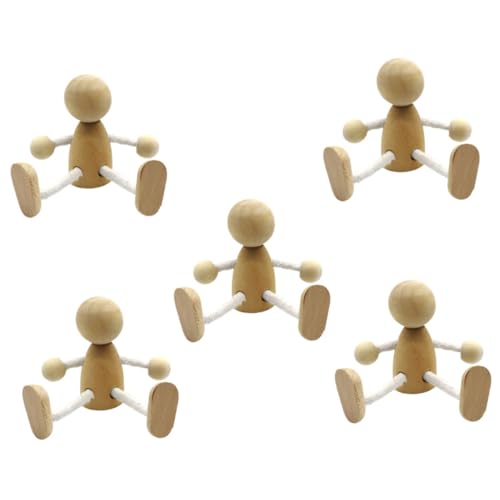 COHEALI 6St Holzfiguren ausmalen dekorative Puppe dekoratives Puppenspielzeug Peg-Puppe Minifiguren kinder holzspielzeug holzfiguren menschen Puppen aus Holz Puppenmodell aus Holz hölzern von COHEALI