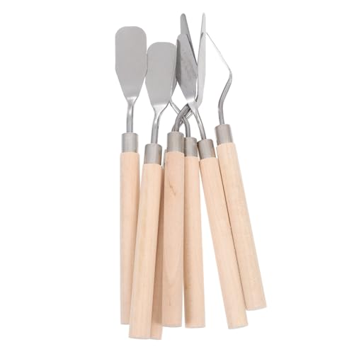 COHEALI 7st Kunstschaber Schaufel Farbmischspatel Malspachtel Spachtelmesser Flexible Spachtel Malmesser Tapetenschaber Spachtel Zum Malen Farbrollerschaber Rostfreier Stahl Beige von COHEALI