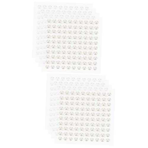 COHEALI 8 Blätter Perlenaufkleber Edelsteinaufkleber Make-up-Perlen Mini-Dekor beads for jewellery klebeperlen frauen gesicht dekoration make-up perlen edelsteine künstliche Perle Weiß von COHEALI