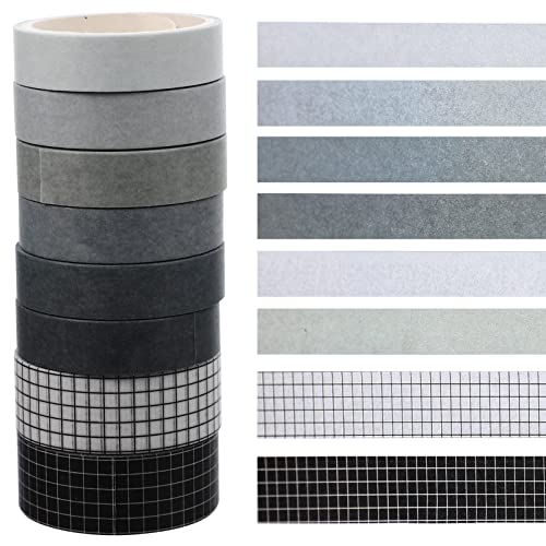 COHEALI 8 Rollen Einfarbiges Washi Tape Schwarzes Klebeband Washi-tape Für Scrapbooking Scrapbooking-bänder Washi Tapes Ästhetisch Buchband Klassisch Washington Japanisches Papier Kind von COHEALI