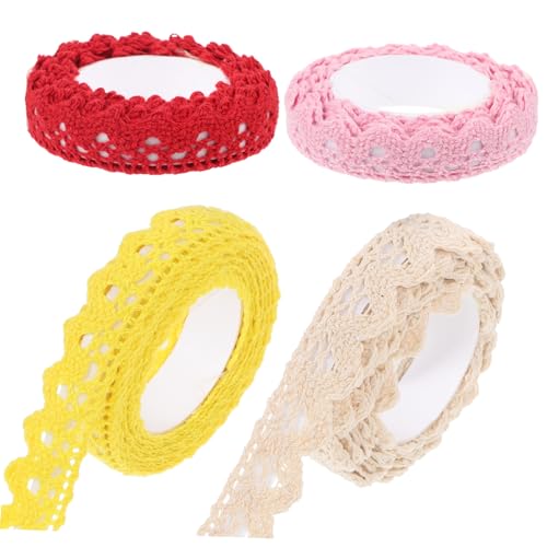 COHEALI 8 Stk Spitzenband scheckheft scrabbook dekoringe cotton fabric Delicate lace tape decor verdrahtetes Bastelband Spitze überbacken DIY-Handkontoband Zierband aus Spitze Baumwolle von COHEALI