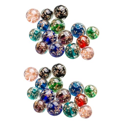 COHEALI 80 Stk Leuchtende Glasperlen Lampwork Zweifarbige Perlen Multi Lose Perlen Glühen Lampenarbeit Perlen-kit Bille Neon Kreisperlen Jumbo Abstandsperlen Charm Zur Schmuckherstellung von COHEALI