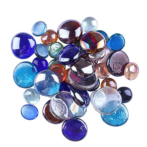 COHEALI 80 Stück Kunststein Dekoration Mini Vase Aquarium Dekorationen Lose Edelsteine Fischglas Perlen Flache Perlen Kreisperlen Edelstein Cabochons Flache Murmeln Perlen Sets von COHEALI