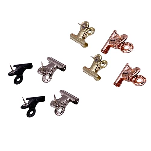 COHEALI 8st Reißzwecke Clip Preisschild-clips Pinnwand-clips Clips Klemmen Goldene Büroklammern Große Bulldoggenklammern Clips Reißnägel Reißnägel Handwerk Schwarze Reißnägel Aktenklammern von COHEALI