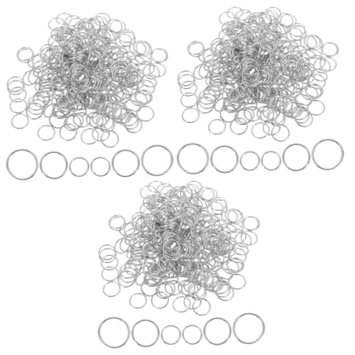 COHEALI 9 Packungen Aus Metall Spaltring Für Schmuck Ringe Silber Schlüsselbund Schmuck Machen Springen Mehrzweck-biegeringe Runde Schlüsselanhängerringe Sprungringe Zinklegierung von COHEALI