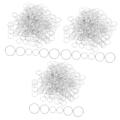 COHEALI 9 Packungen aus Metall Kreis-Halskette Schlüsselbund Ringverbinder Schmuck-Springringe Verbindungsringsätze Biegeringe selber basteln Loop-Sprungring Zinklegierung Silver von COHEALI