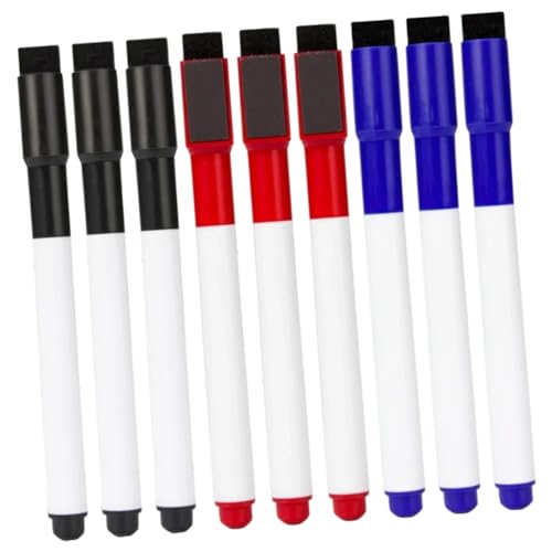 COHEALI 9st Trocken Abwischbarer Stift Trockener Löschstift Trocken Abwischbarer Radiergummi Trocken Abwischbare Marker Für Kinder Trocken Abwischbarer Marker Schwarzer Radiergummi Plastik von COHEALI