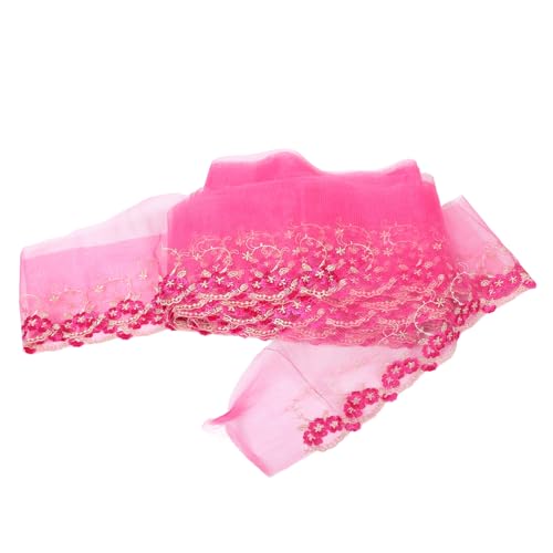 COHEALI Accessoires aus Mesh-Spitze dekoration Spitzenstoff Meterware cremefarbenes Spitzenband rosiger Spitzenbesatz Spitzenband 2 Zoll Spitzenbesatz zum Nähen Brautschmuck Polyester Rosy von COHEALI