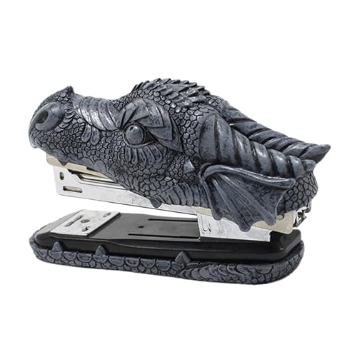 COHEALI Alligator-Hefter office organizer büroorganizer Schreibtisch-Ornament Mini-Büroklammern Klebeband-Spender-Schreibtisch Schulhefter Werkzeug zum Heften von Buchpapier Harz Grey von COHEALI